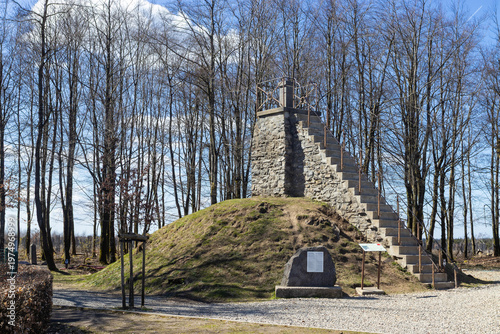 The artificial Butte Baltia (Baltia Hill), at Signal de Botrange, in the Province of Liege, in Belgium. Built in 1923 it is the highest point in Belgium at 700m.
