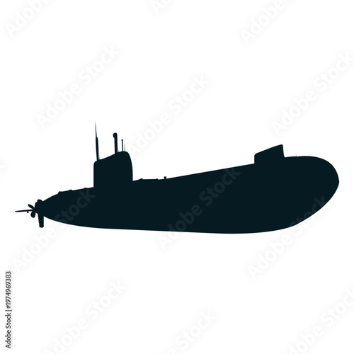Diver submarine torpedo screw silhouette