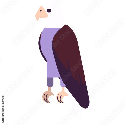 Eagle claw wing beak rounded flat