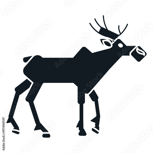 Elk moose muzzle hoof antler detailed silhouette