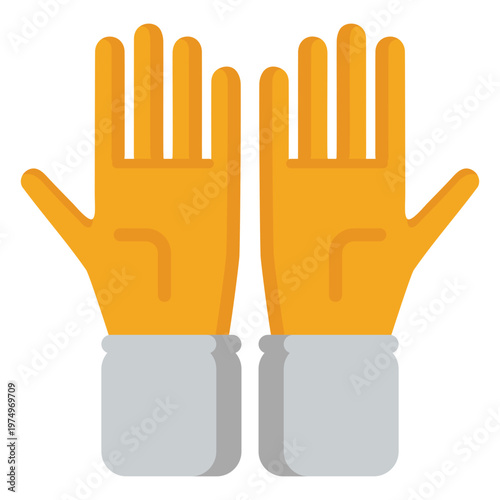 Glove hand finger palm flat