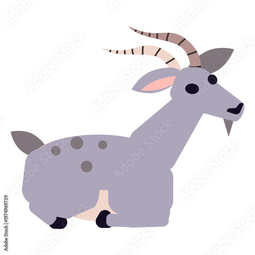 Goat horn tail hoof rounded flat