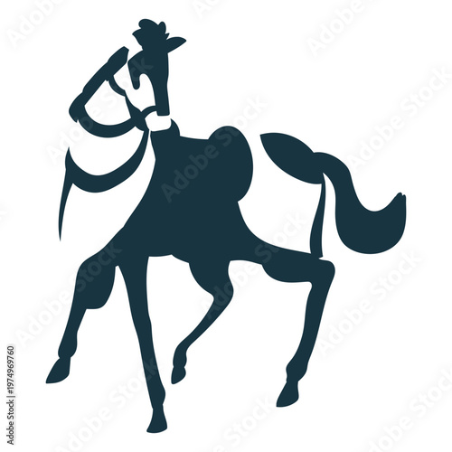 Horse tail hoof mane saddle detailed silhouette