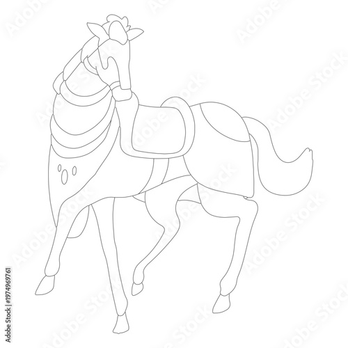 Horse tail hoof mane saddle line