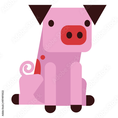 Pig ear snout hoof rounded flat