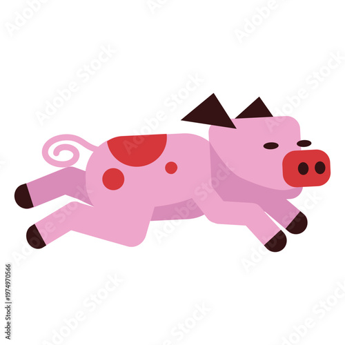 Pig snout ear hoof rounded flat