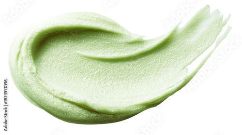 PNG Green cosmetic cream swatch showing texture, isolated aloe vera lotion smear for natural skincare promotion