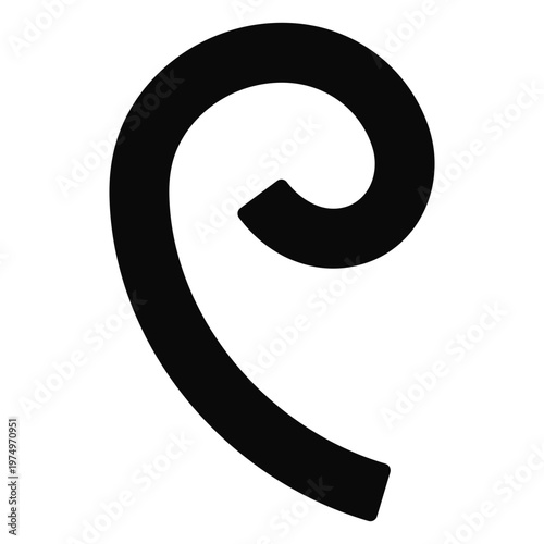 W curl tendril silhouette