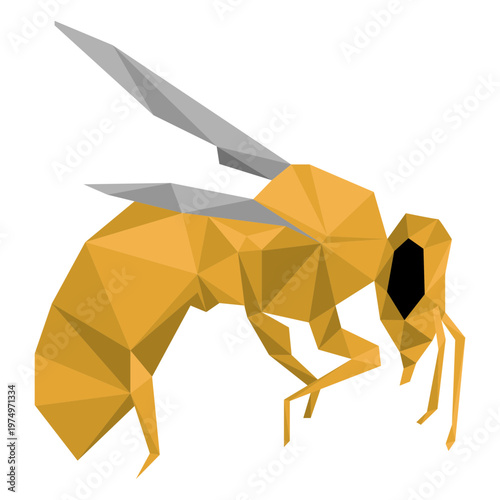 Bee wing leg wasp low poly