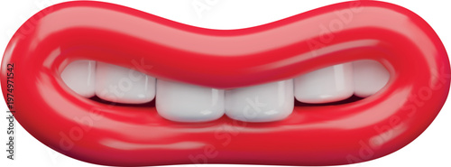 Mouth talking and expression, mouth sync and articulation, cartoon vector 3D open talking movement F, V letters sounds