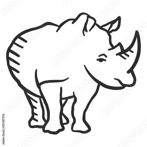 Rhino rhinoceros horn ear doodle