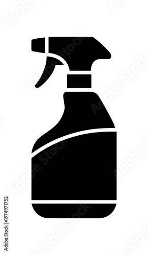 Vector black spray bottle icon with a trigger handle