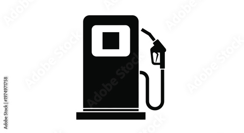 A simple black and white icon depicting a gas pump for vehicle refueling high quality professional