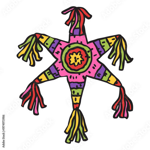 Pinata mexican star colorful illustration