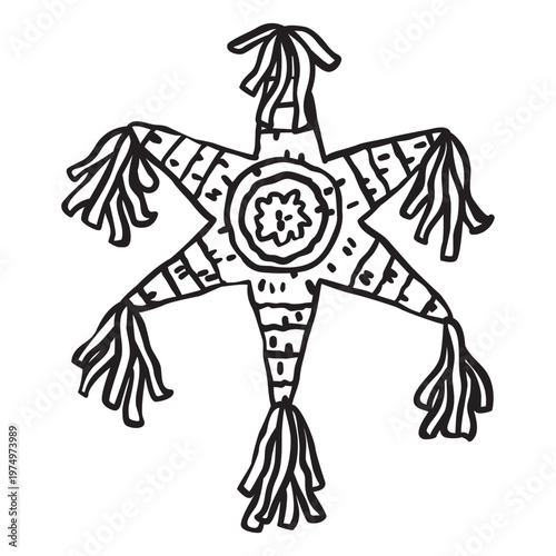 Mexican star pinata stroke