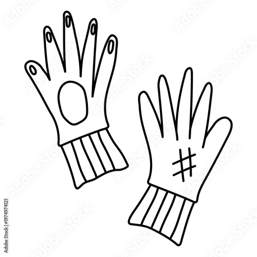 Gardening gloves simple drawn