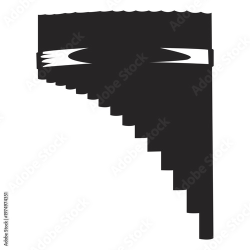 Pan flute musical instrument black