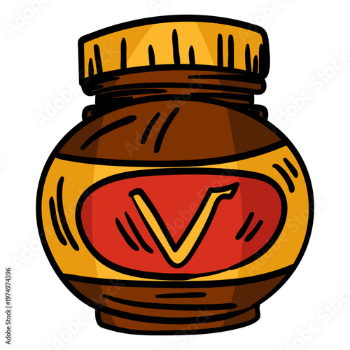 Vegemite jar hand drawn