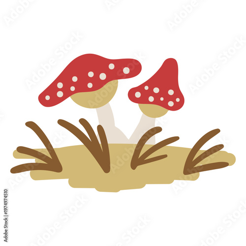 Mushrooms growing two