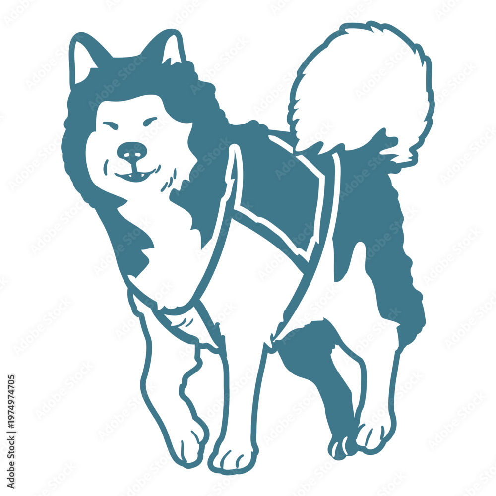 Fototapeta premium cute wolf stroke