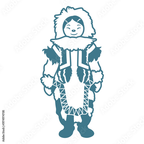 cute eskimo girl standing stroke