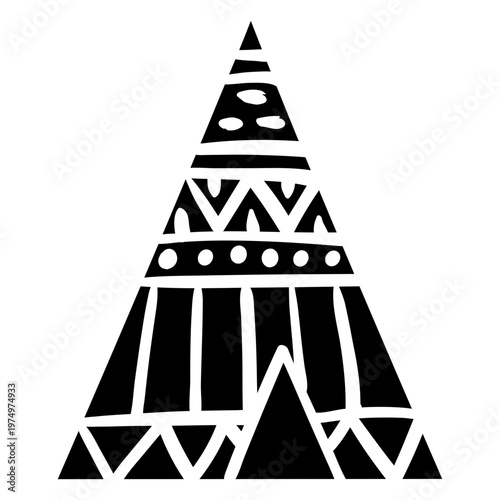 Boho black wigwam tent