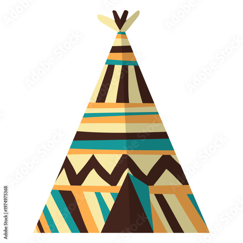 Flat boho wigwam green