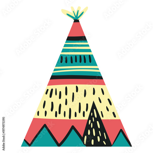 Flat boho wigwam yellow