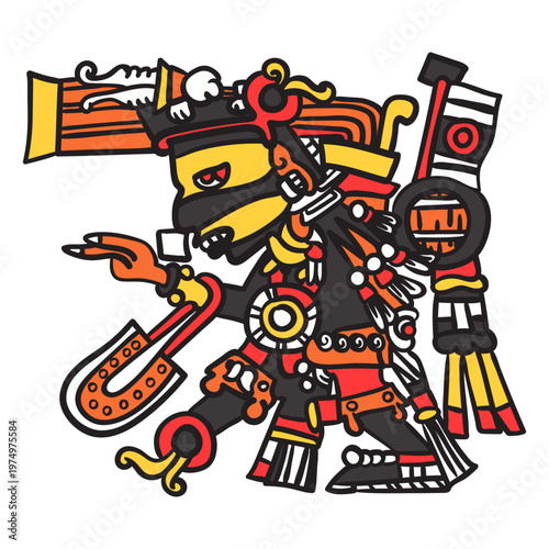 God aztec color tezcatlipoca