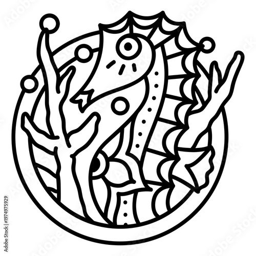 Sea horse oldschool stroke