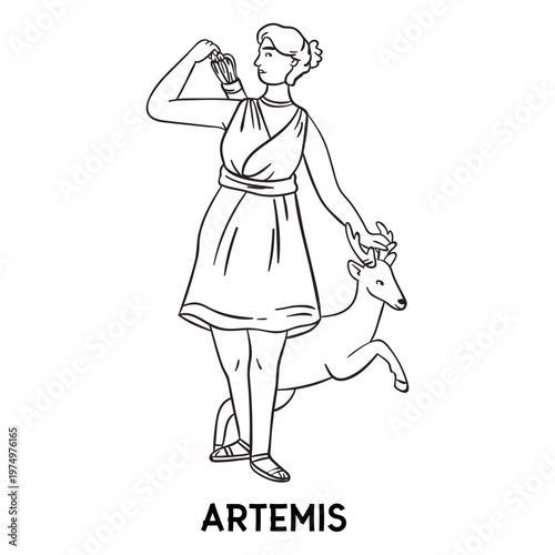 Artemis hand drawn outline