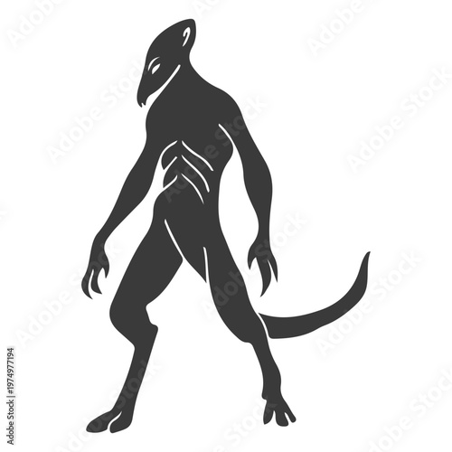 Alien monster tail silhouette
