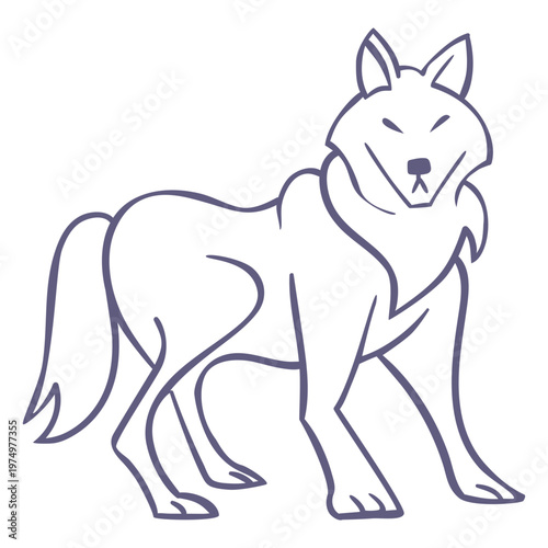 Wolf character stylish stroke