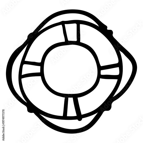 Hand drawn life preserver