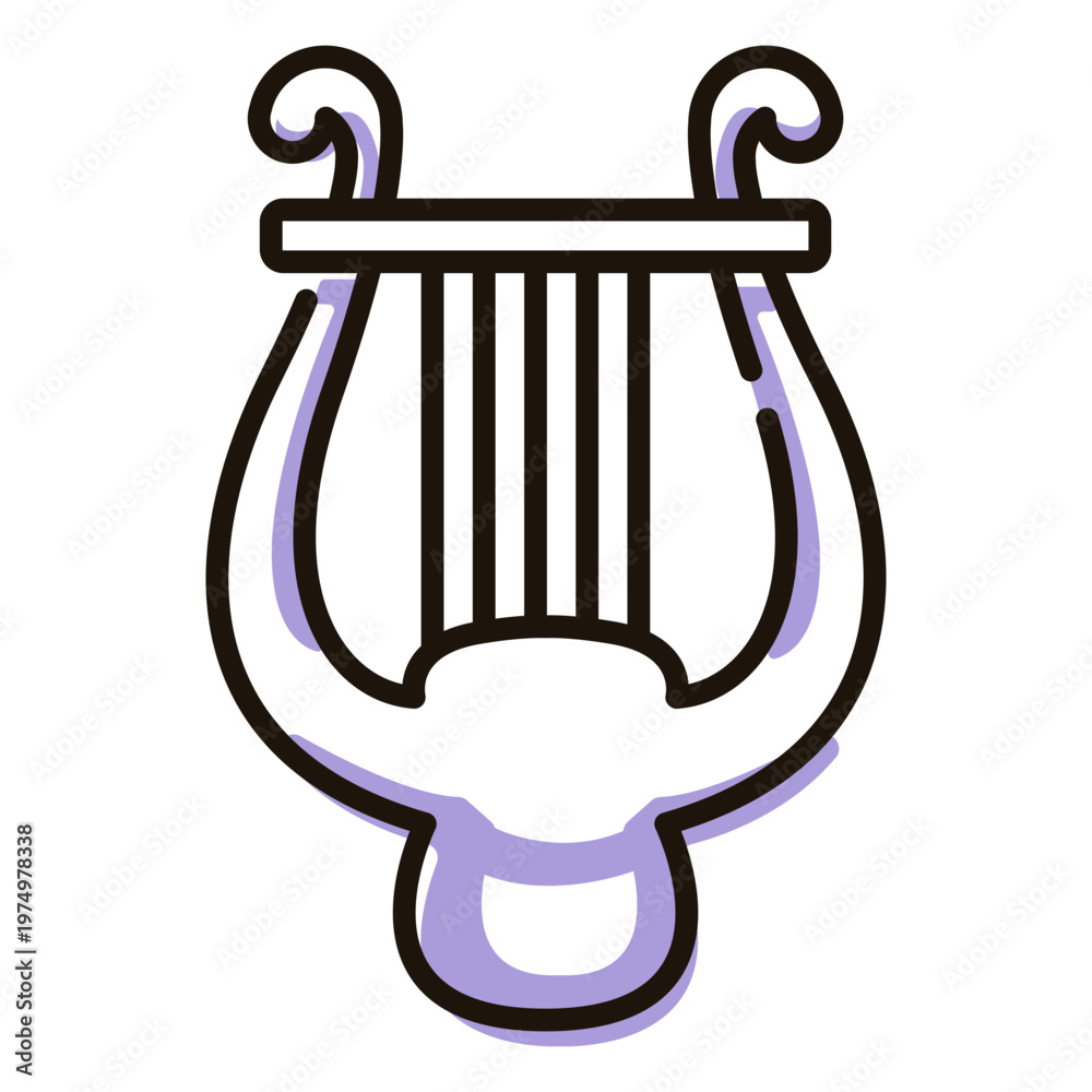 Fototapeta premium Music angel harp instrument icon