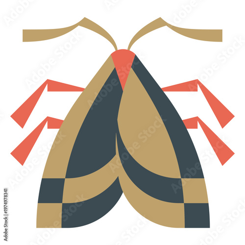 Moth colorful geometric flat