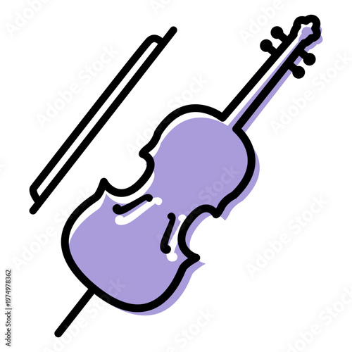 Music cello instrument icon