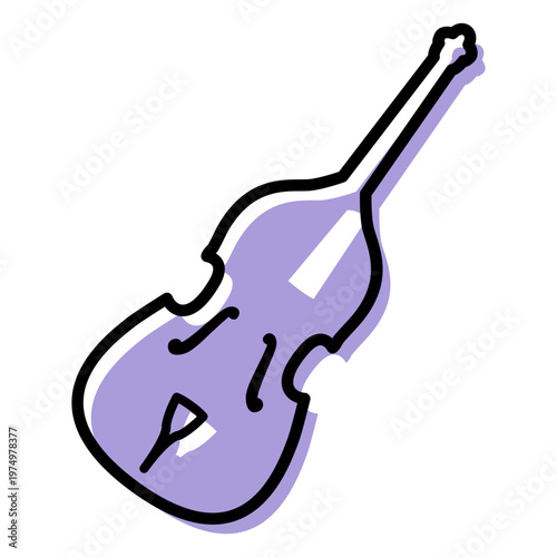 Music double bass instrument icon