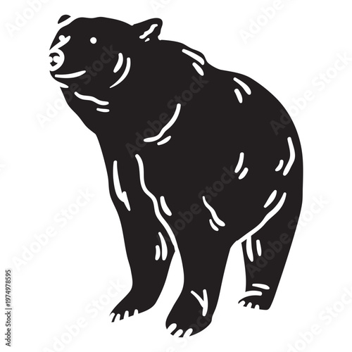 Bear big black illustration