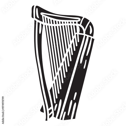 Harp celtic instrument music black