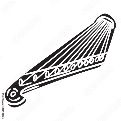 Music sound kantele black illustration