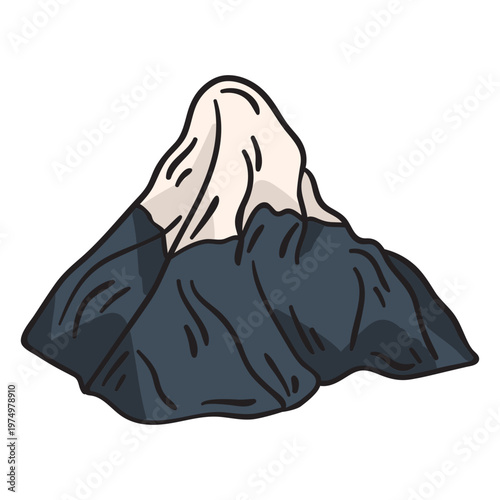 Mountain snowcap iconic illustration