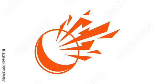 Dynamic Orange Burst Energy Explosion Symbol Isolated