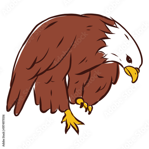 Eagle bent hand drawn
