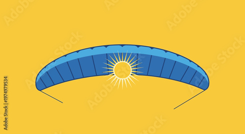 Dynamic Paraglider Soaring Above A Radiant Sun Icon