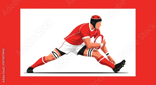Dynamic Rugby Player In Action Graphic