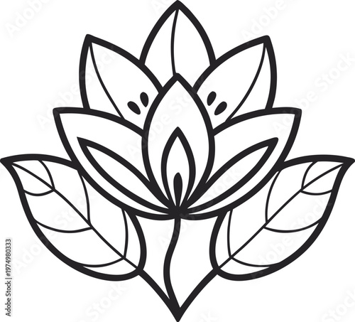 a minimal flower graphic sketch line art drawing 