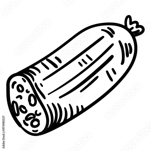 Sliced german sausage