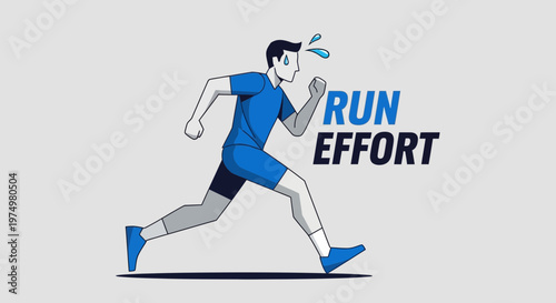 Dynamic Runner Exerting Maximum Effort During Intense Training Session