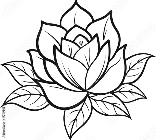 a minimal flower graphic sketch line art drawing